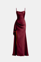 Kennedi Women's Satin Maxi Dress | Draped Slip Occasion Dress | Wedding Guest & Evening Wear
