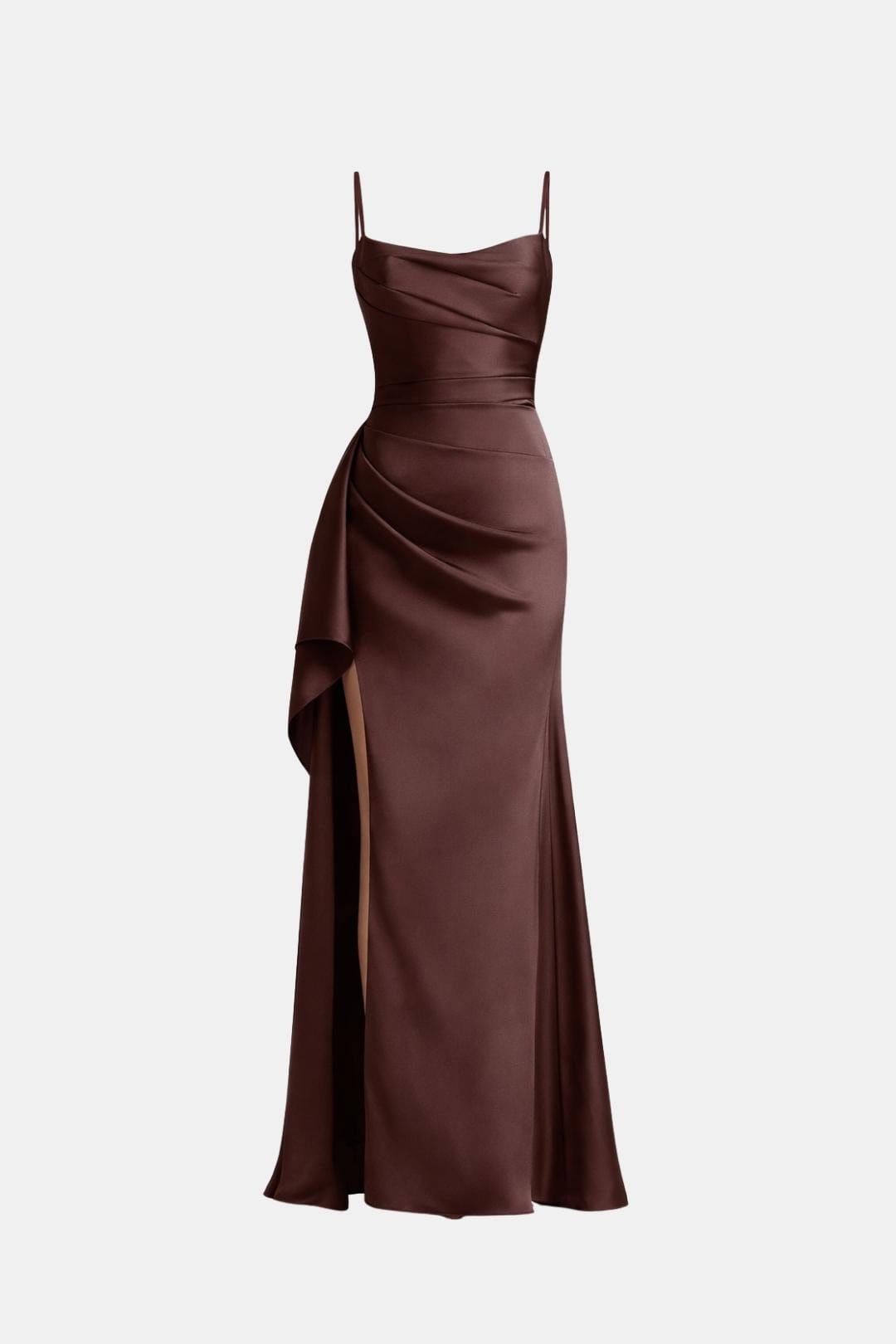 Kennedi Women's Satin Maxi Dress | Draped Slip Occasion Dress | Wedding Guest & Evening Wear