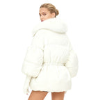 Juniper Women's White Puffer Jacket | Warm Lightweight Padded Jacket for Women | Casual Everyday Winter Outerwear