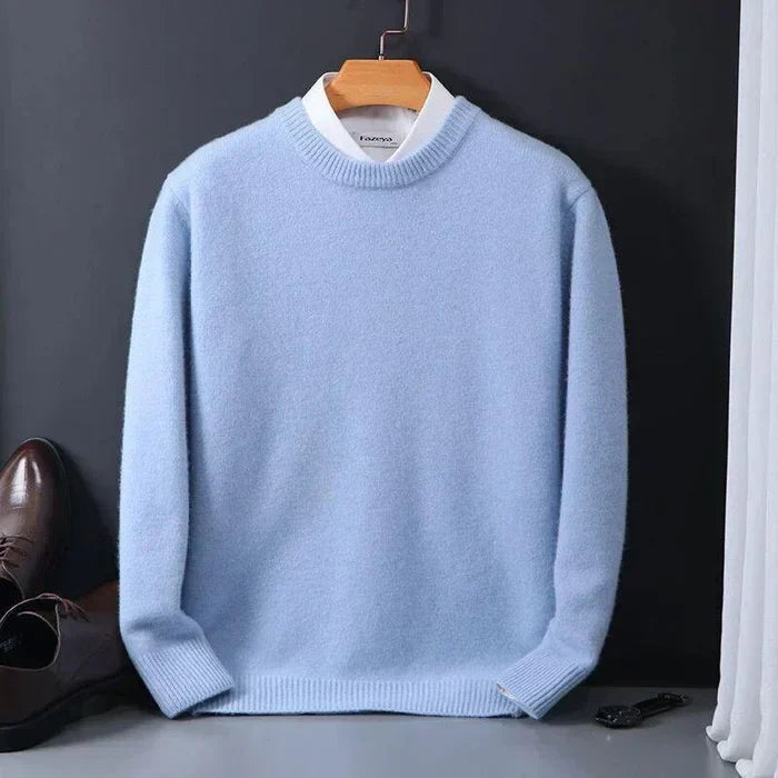 Nathan Men's Winter Cashmere Blend Sweater | Luxury Loose Fit Cashmere Knit Jumper for Men | Smart Casual Everyday Knitwear