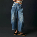 Maybell Women's Barrel Leg Trousers | Slouchy Wide Leg Cotton Casual Pant | Everyday Streetwear