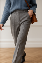 Colette Men's Herringbone Wool Trousers | Classic Regular Fit Casual Cord Pants for Men