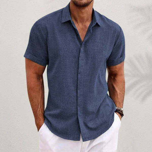 Lauro Men's Linen Summer Shirt | Lightweight Breathable Linen Shirt for Men | Smart Casual Holiday & Everyday Summer Wear