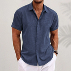 Lauro Men's Linen Summer Shirt | Lightweight Breathable Linen Shirt for Men | Smart Casual Holiday & Everyday Summer Wear
