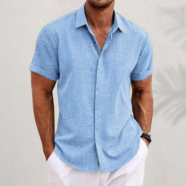 Lauro Men's Linen Summer Shirt | Lightweight Breathable Linen Shirt for Men | Smart Casual Holiday & Everyday Summer Wear