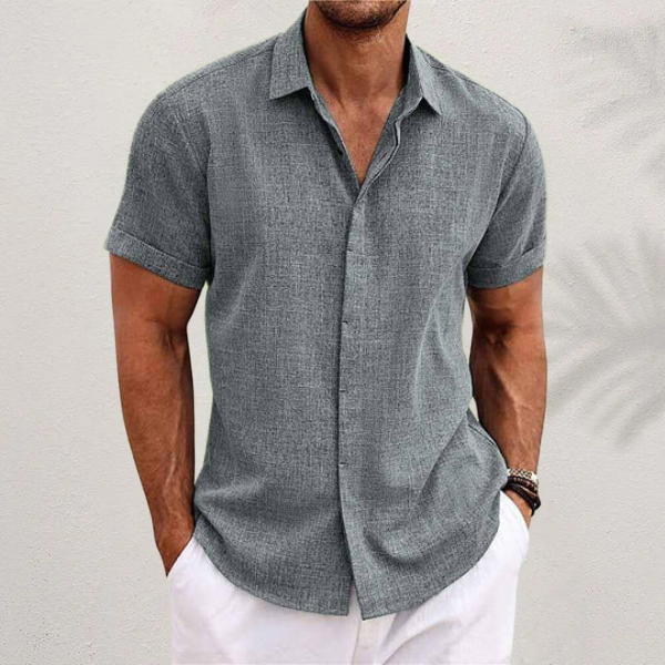 Lauro Men's Linen Summer Shirt | Lightweight Breathable Linen Shirt for Men | Smart Casual Holiday & Everyday Summer Wear