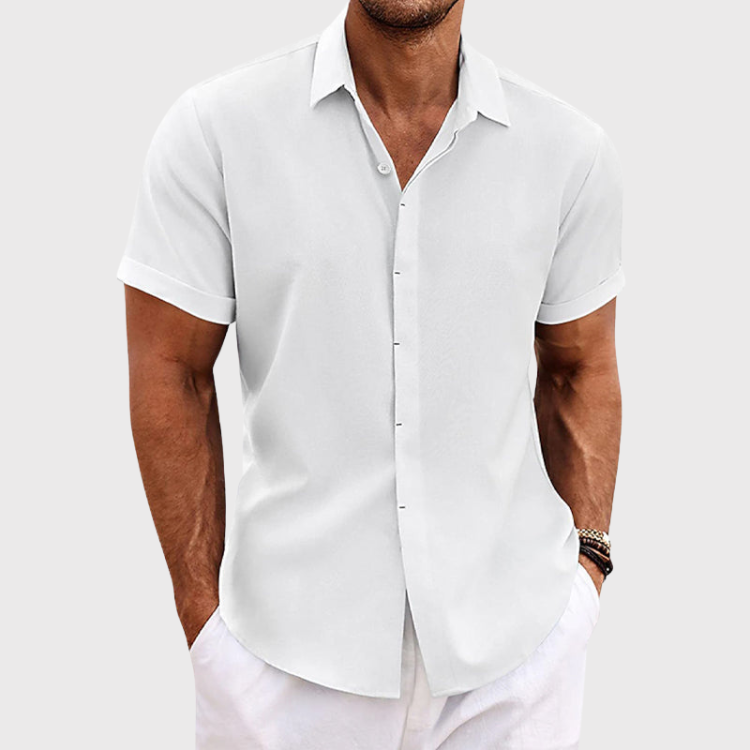 Lauro Men's Linen Summer Shirt | Lightweight Breathable Linen Shirt for Men | Smart Casual Holiday & Everyday Summer Wear
