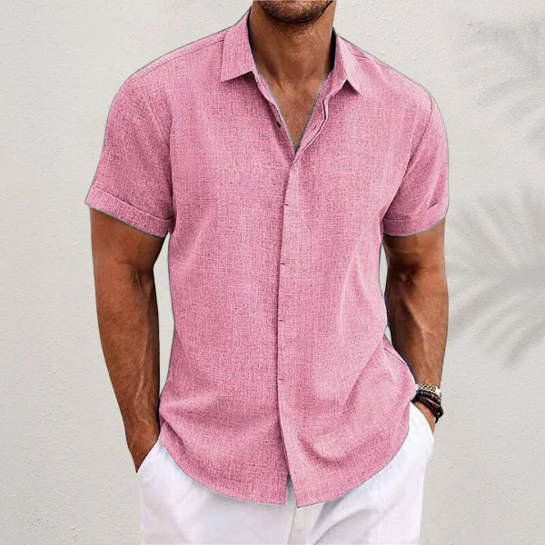 Lauro Men's Linen Summer Shirt | Lightweight Breathable Linen Shirt for Men | Smart Casual Holiday & Everyday Summer Wear