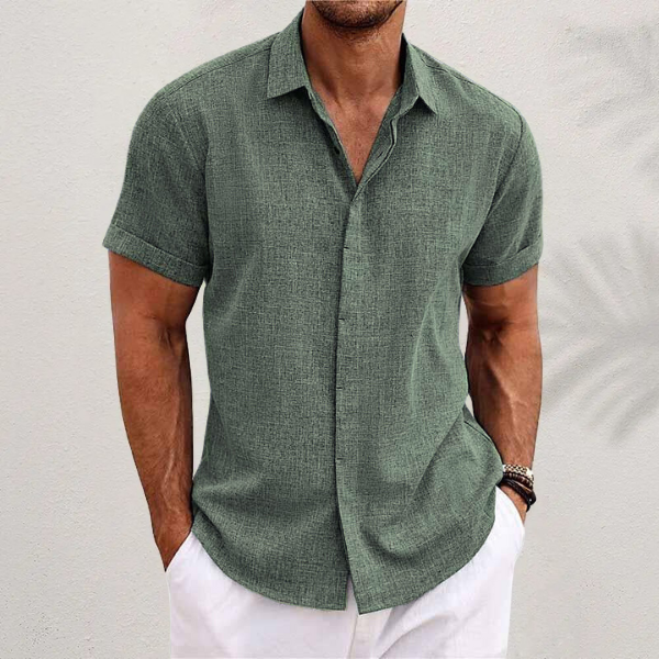 Lauro Men's Linen Summer Shirt | Lightweight Breathable Linen Shirt for Men | Smart Casual Holiday & Everyday Summer Wear