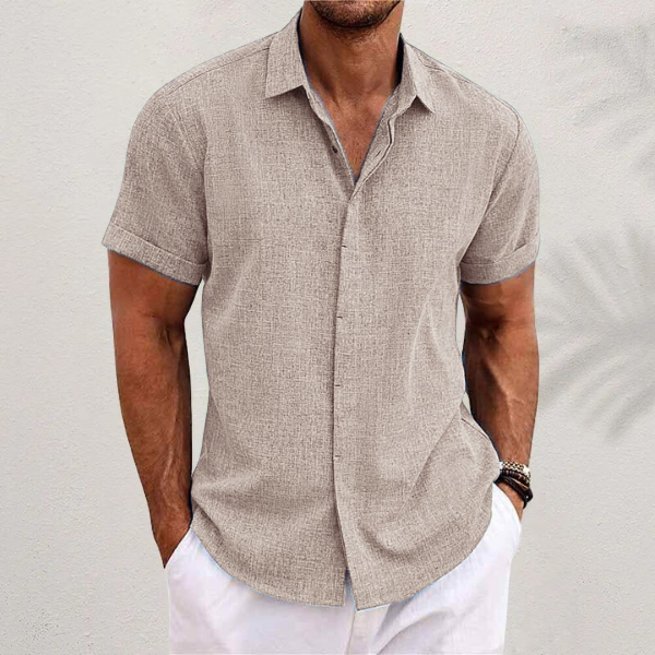 Lauro Men's Linen Summer Shirt | Lightweight Breathable Linen Shirt for Men | Smart Casual Holiday & Everyday Summer Wear