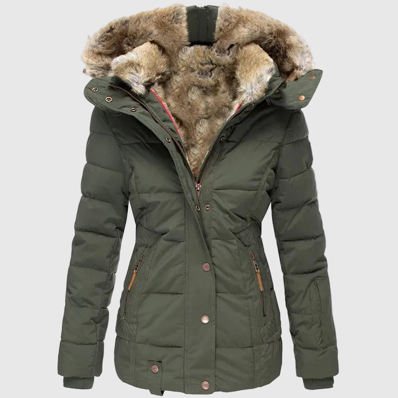 Tundra Women's Warm Winter Parka with Faux Fur Lining | Hooded Fur-Lined Mid-Length Winter Jacket for Women