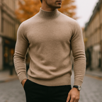 Leriano Men's Merino Wool Turtleneck | Luxury Soft Knit Roll Neck Sweater for Men | Smart Casual Winter Knitwear