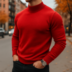 Leriano Men's Merino Wool Turtleneck | Luxury Soft Knit Roll Neck Sweater for Men | Smart Casual Winter Knitwear