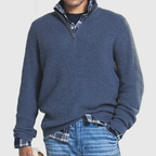 Loren Men's Luxury Cashmere Blend Half-Zip Sweater | Soft Premium Quarter Zip Jumper for Men | Smart Casual Everyday Knitwear