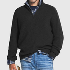 Loren Men's Luxury Cashmere Blend Half-Zip Sweater | Soft Premium Quarter Zip Jumper for Men | Smart Casual Everyday Knitwear