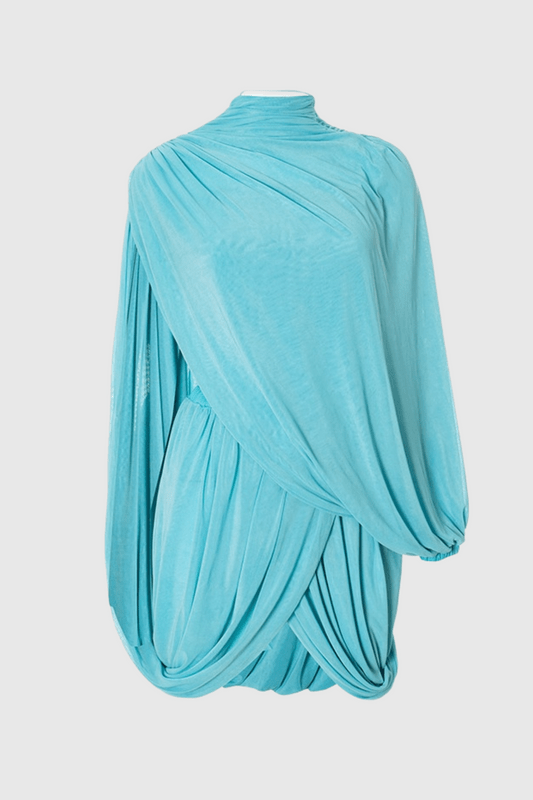 Lucia Women's Draped Cape Mini Dress | Sheer Going Out Party Dress | Occasion & Holiday Wear