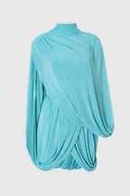 Lucia Women's Draped Cape Mini Dress | Sheer Going Out Party Dress | Occasion & Holiday Wear