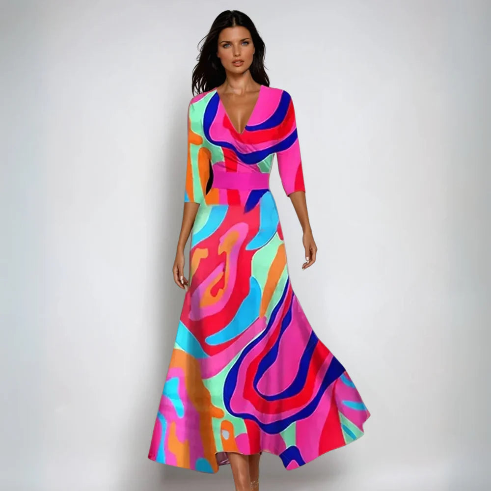 Lynor Women's Elegant Floral Maxi Dress | Flowing Casual Long Floral Dress for Women | Boho Chic Summer & Everyday Holiday Style