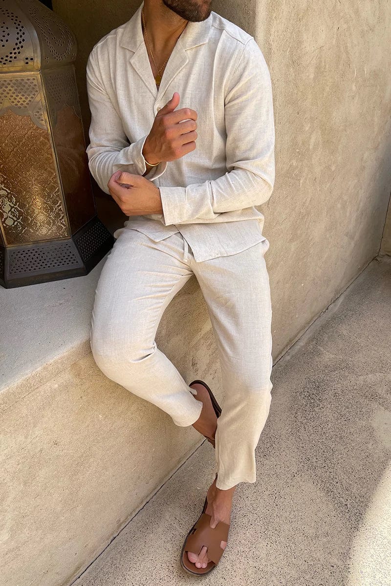 Antoine Men's Linen Cotton Summer Co-Ord Set | Shirt & Trousers Two-Piece for Men