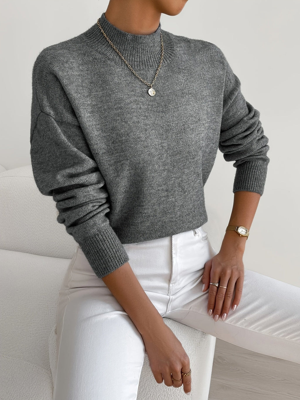 Marga Women's Elegant Cashmere Blend Turtleneck Sweater | Soft Luxury Roll Neck Jumper for Women