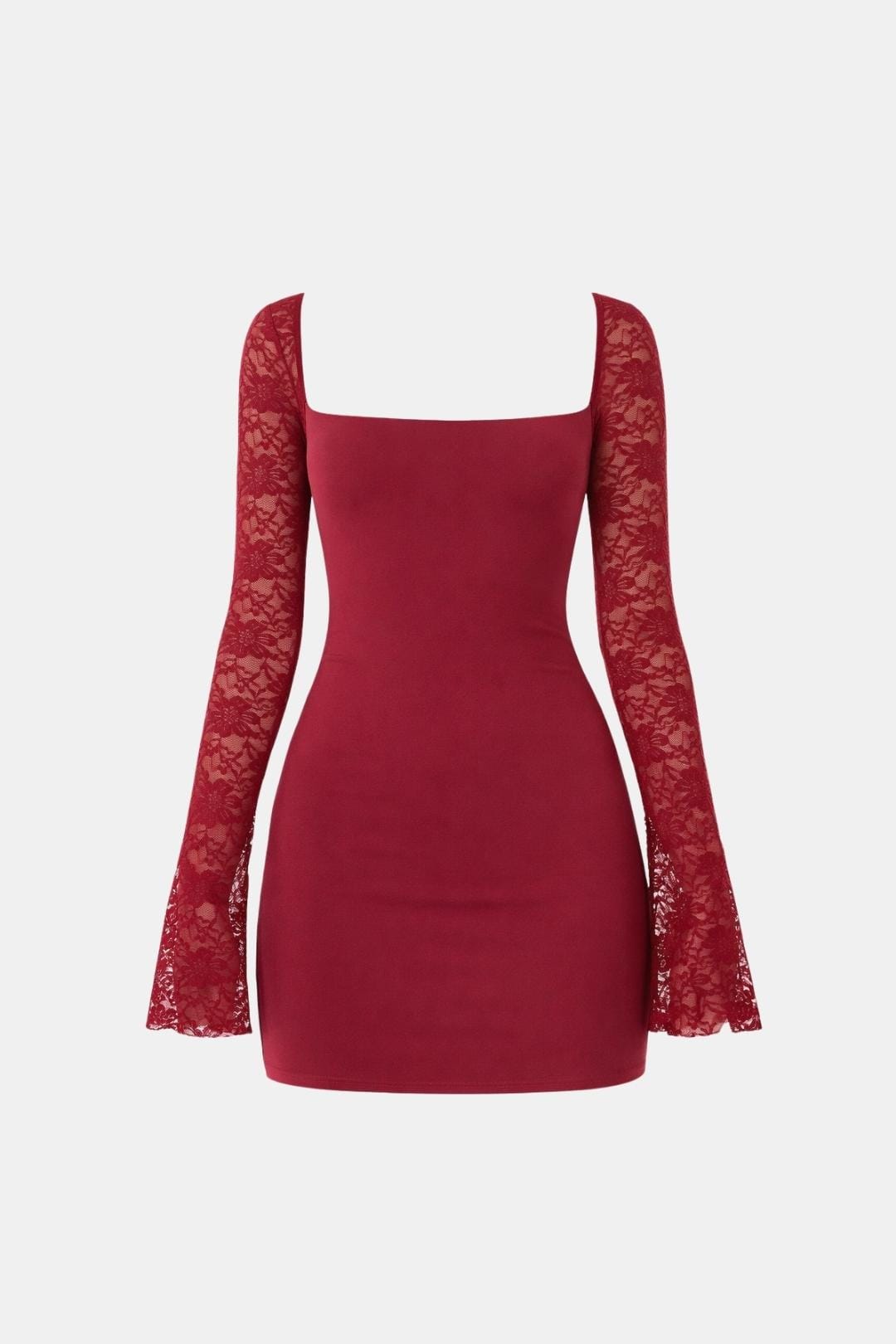 Maribel Women's Lace Sleeve Mini Dress | Square Neck Going Out Party Dress | Occasion & Evening Wear