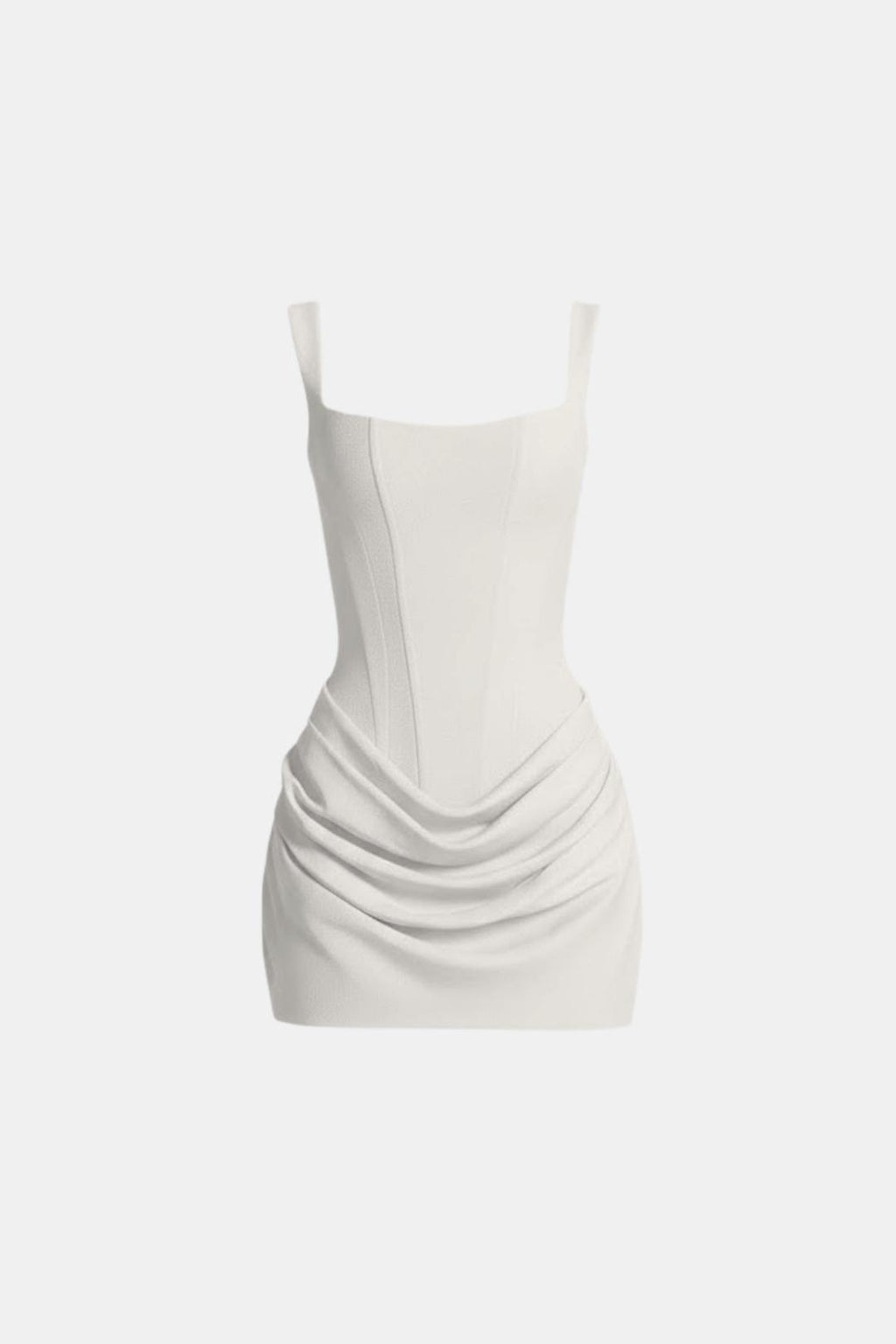 Melyna Women's Corset Square Neck Mini Dress | Ruched Satin Going Out Party Dress | Evening & Casual
