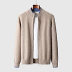 Men's Cashmere Blend Zip Sweater | Luxury Half-Zip Jumper for Men | Smart Casual Knitwear