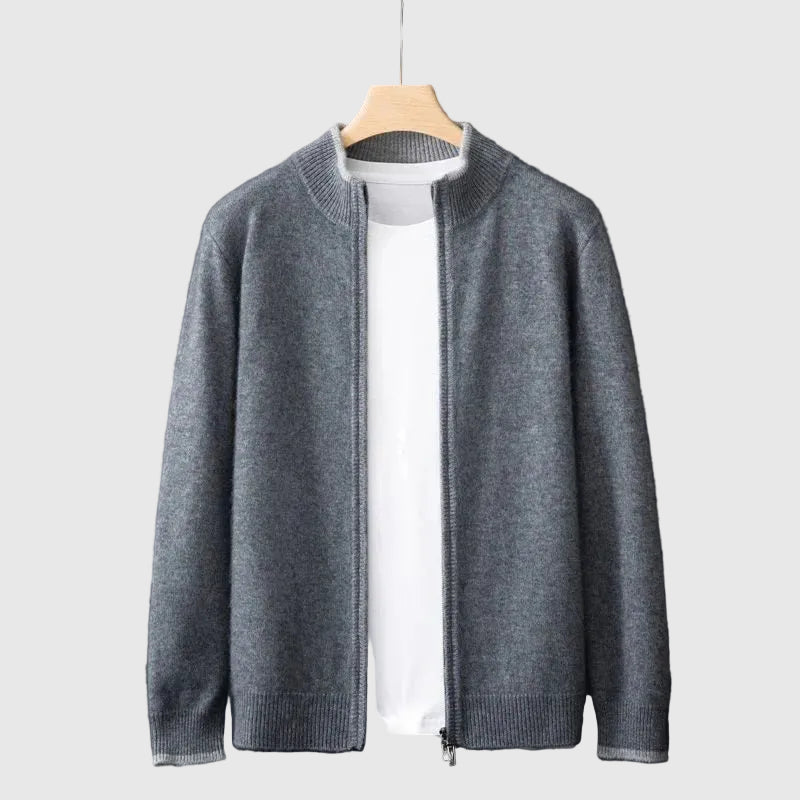 Men's Cashmere Blend Zip Sweater | Luxury Half-Zip Jumper for Men | Smart Casual Knitwear