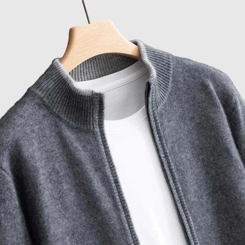 Men's Cashmere Blend Zip Sweater | Luxury Half-Zip Jumper for Men | Smart Casual Knitwear