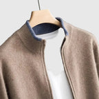 Men's Cashmere Blend Zip Sweater | Luxury Half-Zip Jumper for Men | Smart Casual Knitwear