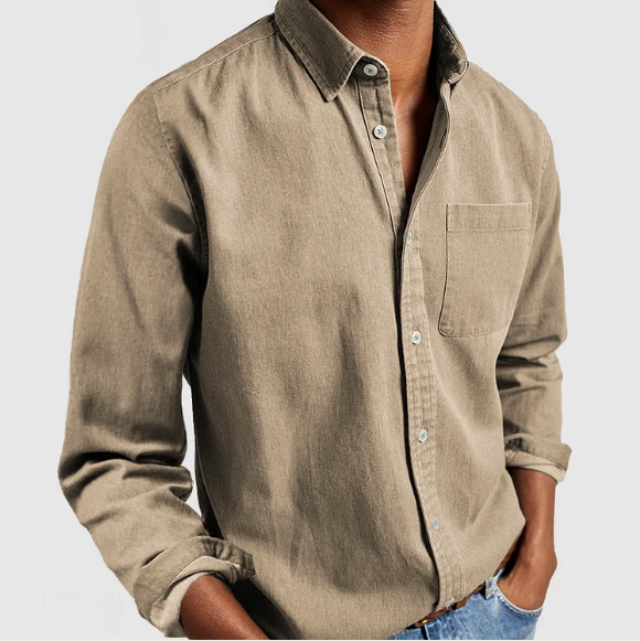 Men's Casual Denim Shirt | Button-Down Long Sleeve Jean Shirt for Men | Everyday Streetwear & Smart Casual