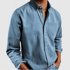Men's Casual Denim Shirt | Button-Down Long Sleeve Jean Shirt for Men | Everyday Streetwear & Smart Casual