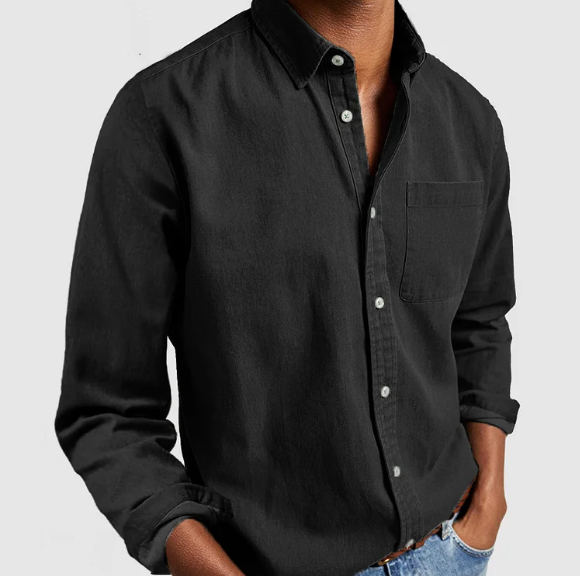 Men's Casual Denim Shirt | Button-Down Long Sleeve Jean Shirt for Men | Everyday Streetwear & Smart Casual