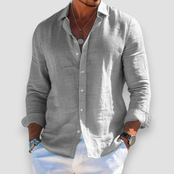 Men's Linen Casual Shirt | Lightweight Breathable Button Down Linen Shirt for Men | Summer Holiday