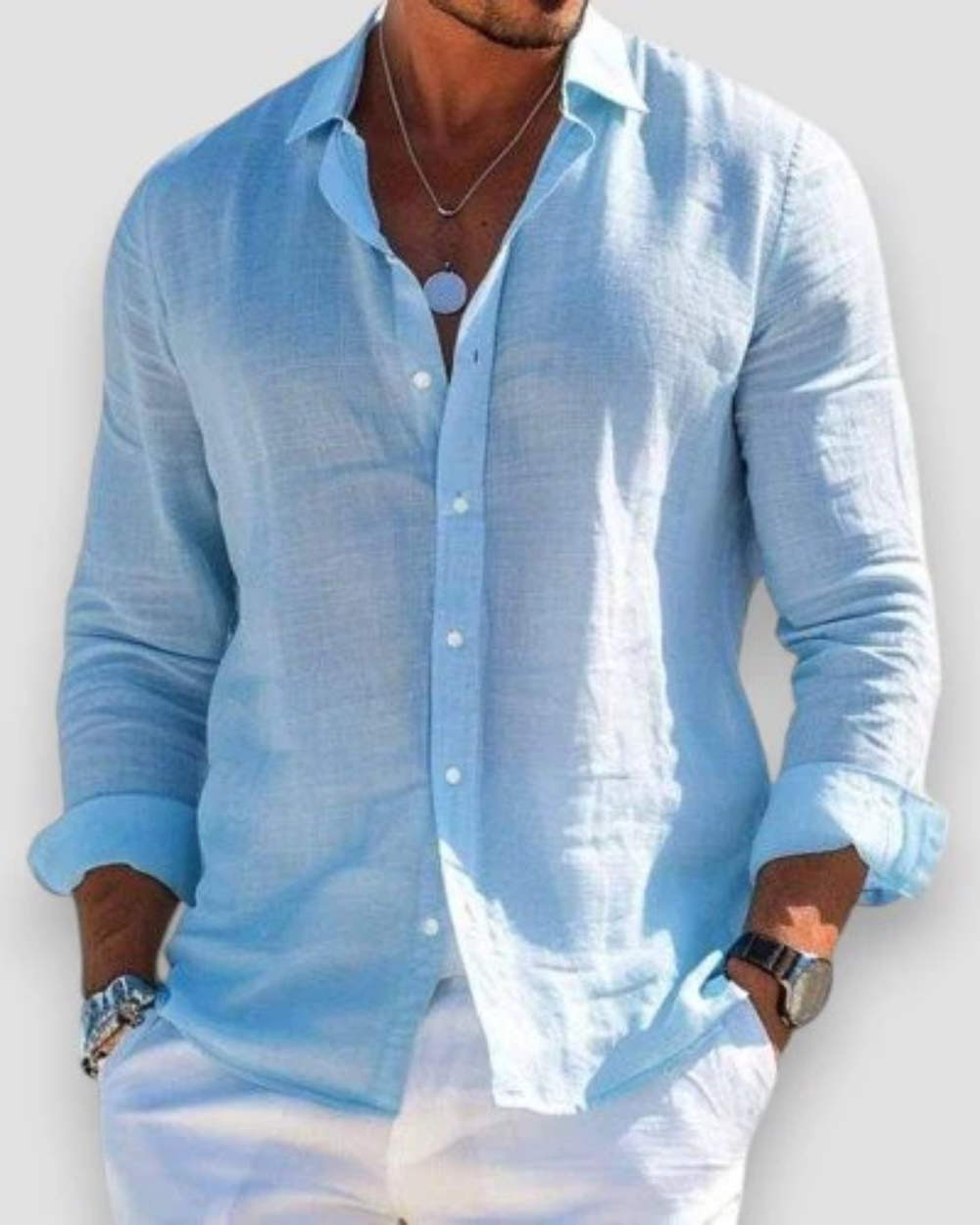 Men's Linen Casual Shirt | Lightweight Breathable Button Down Linen Shirt for Men | Summer Holiday
