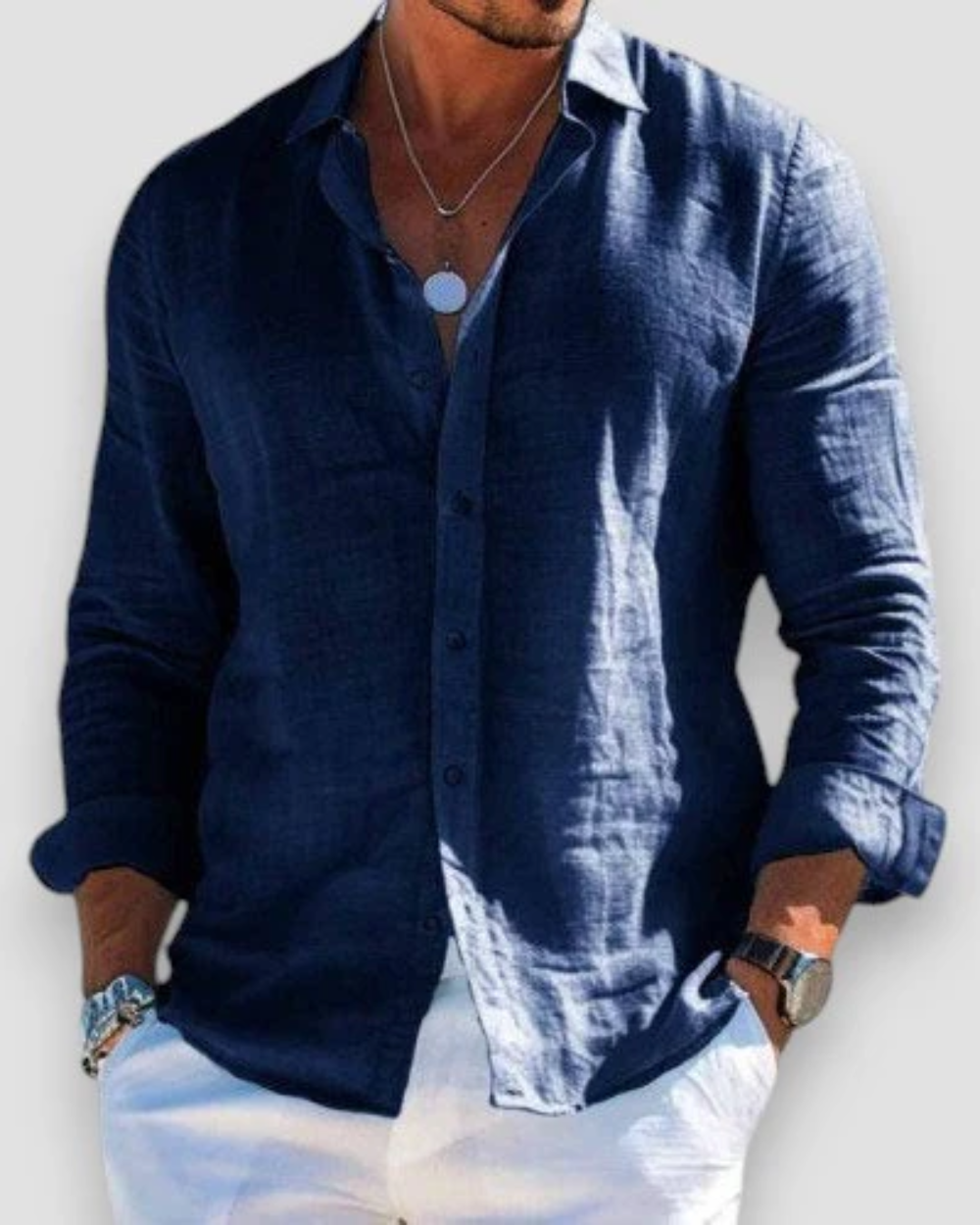 Men's Linen Casual Shirt | Lightweight Breathable Button Down Linen Shirt for Men | Summer Holiday