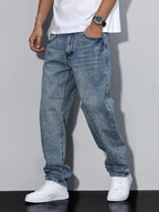 Men’s Straight Leg Jeans – Regular Fit Casual Denim