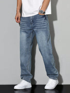 Men’s Straight Leg Jeans – Regular Fit Casual Denim