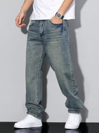 Men’s Straight Leg Jeans – Regular Fit Casual Denim
