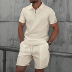 Riviera Men's Summer Polo & Shorts Co-Ord Set | Cotton Casual Two-Piece Set for Men