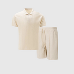 Riviera Men's Summer Polo & Shorts Co-Ord Set | Cotton Casual Two-Piece Set for Men