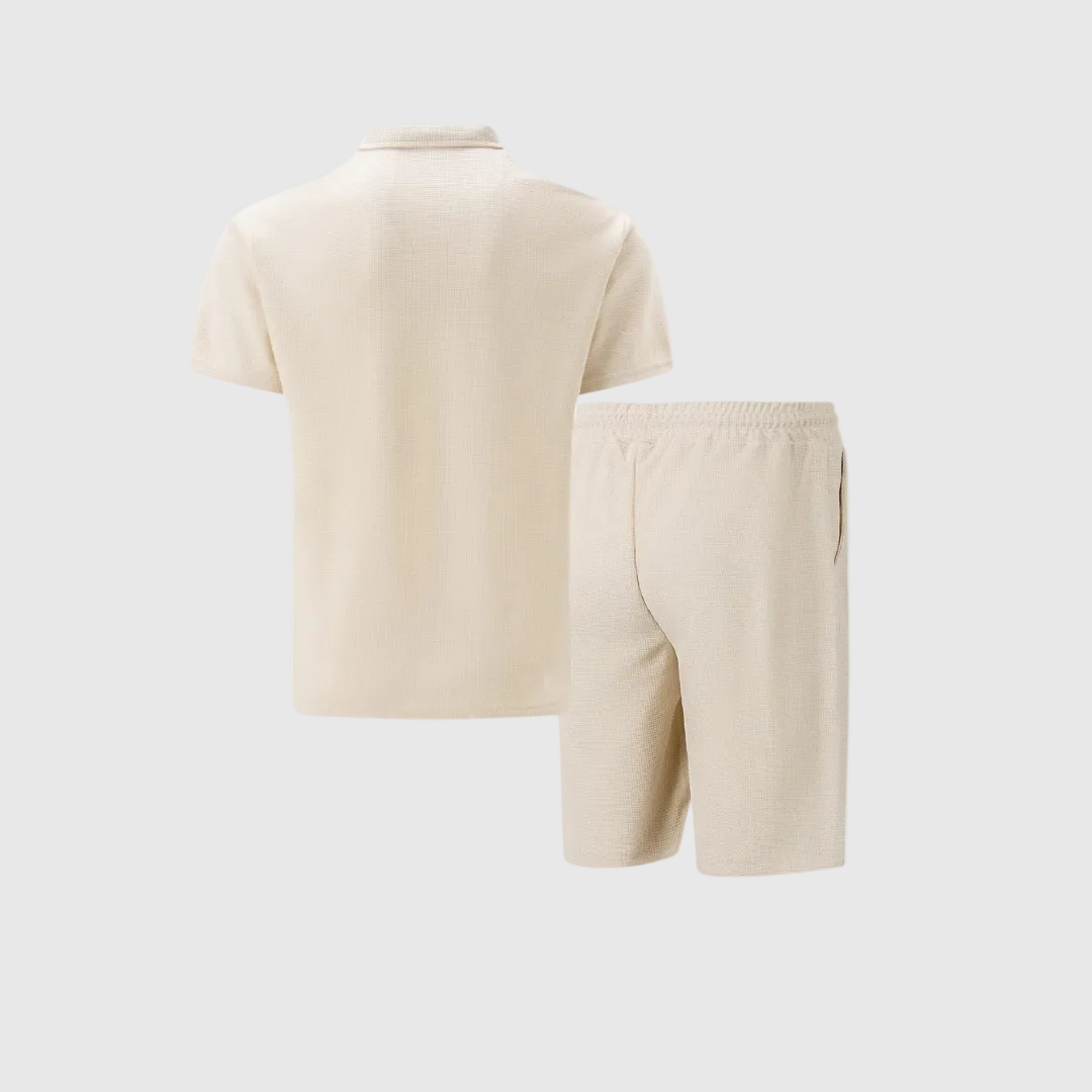 Riviera Men's Summer Polo & Shorts Co-Ord Set | Cotton Casual Two-Piece Set for Men