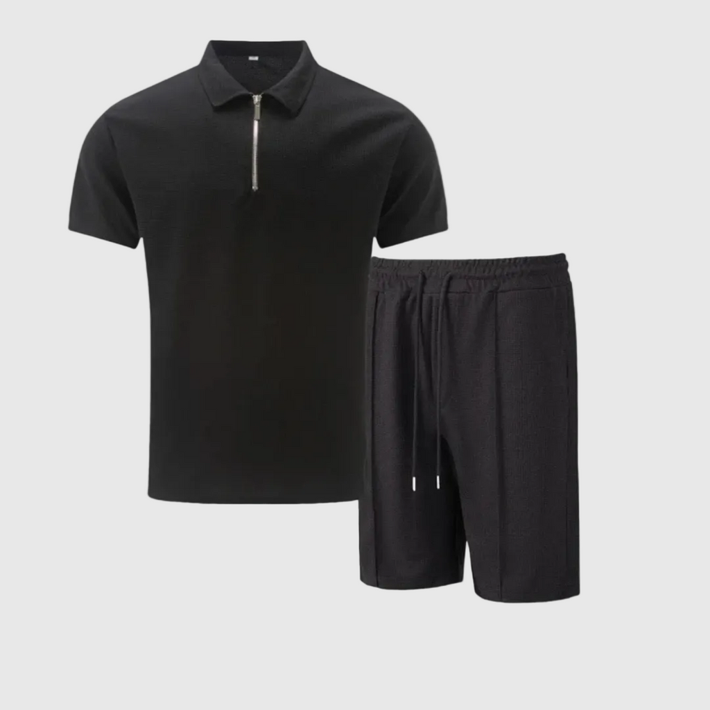 Riviera Men's Summer Polo & Shorts Co-Ord Set | Cotton Casual Two-Piece Set for Men