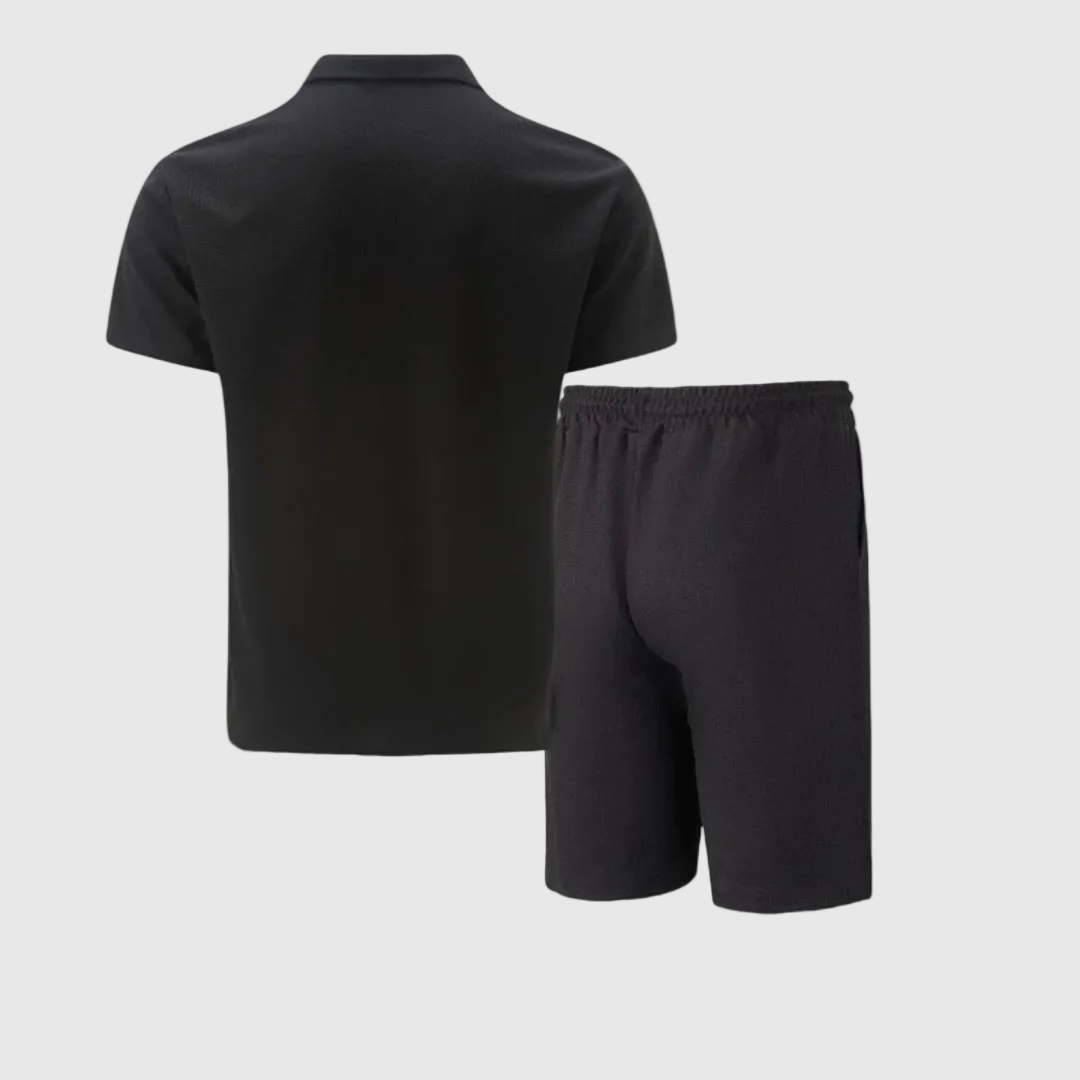 Riviera Men's Summer Polo & Shorts Co-Ord Set | Cotton Casual Two-Piece Set for Men
