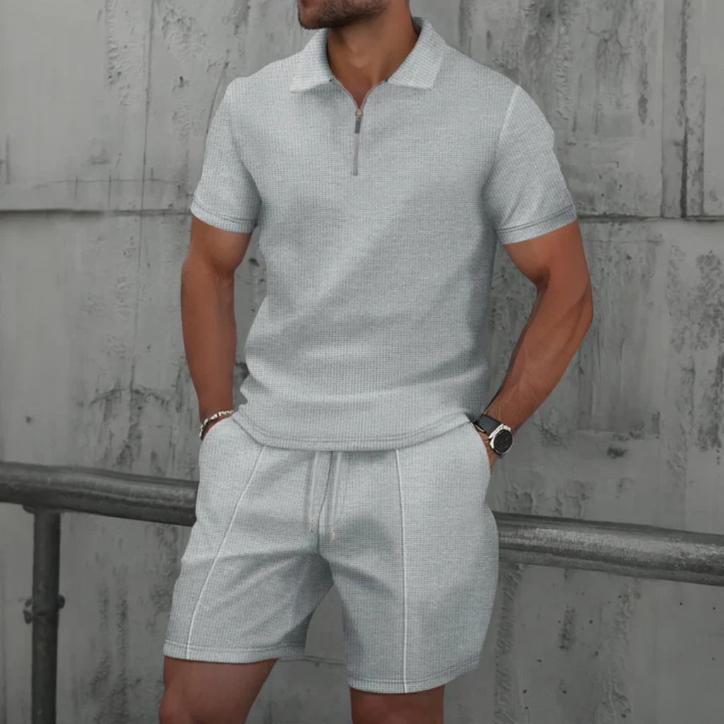 Riviera Men's Summer Polo & Shorts Co-Ord Set | Cotton Casual Two-Piece Set for Men