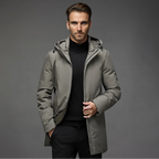Men’s Hooded Winter Parka – Insulated Padded Coat