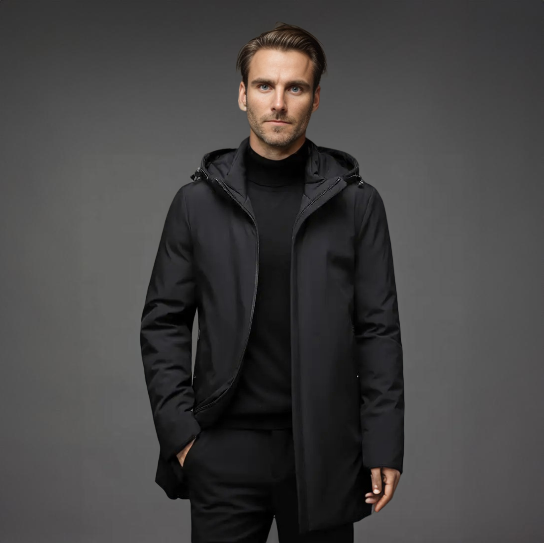 Men’s Hooded Winter Parka – Insulated Padded Coat