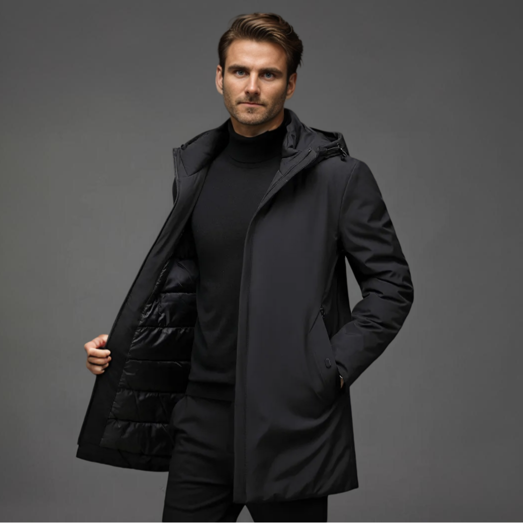 Men’s Hooded Winter Parka – Insulated Padded Coat