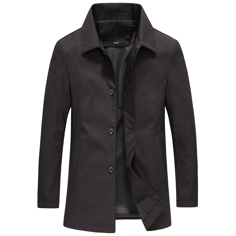 Men’s Long Windproof Coat – Lightweight Waterproof Jacket