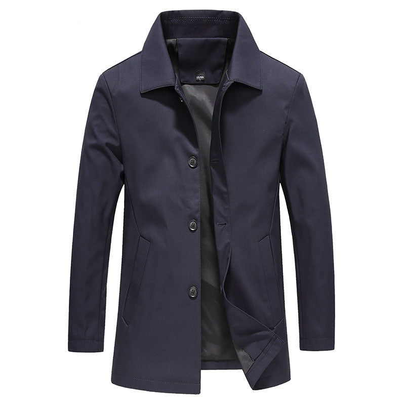 Men’s Long Windproof Coat – Lightweight Waterproof Jacket